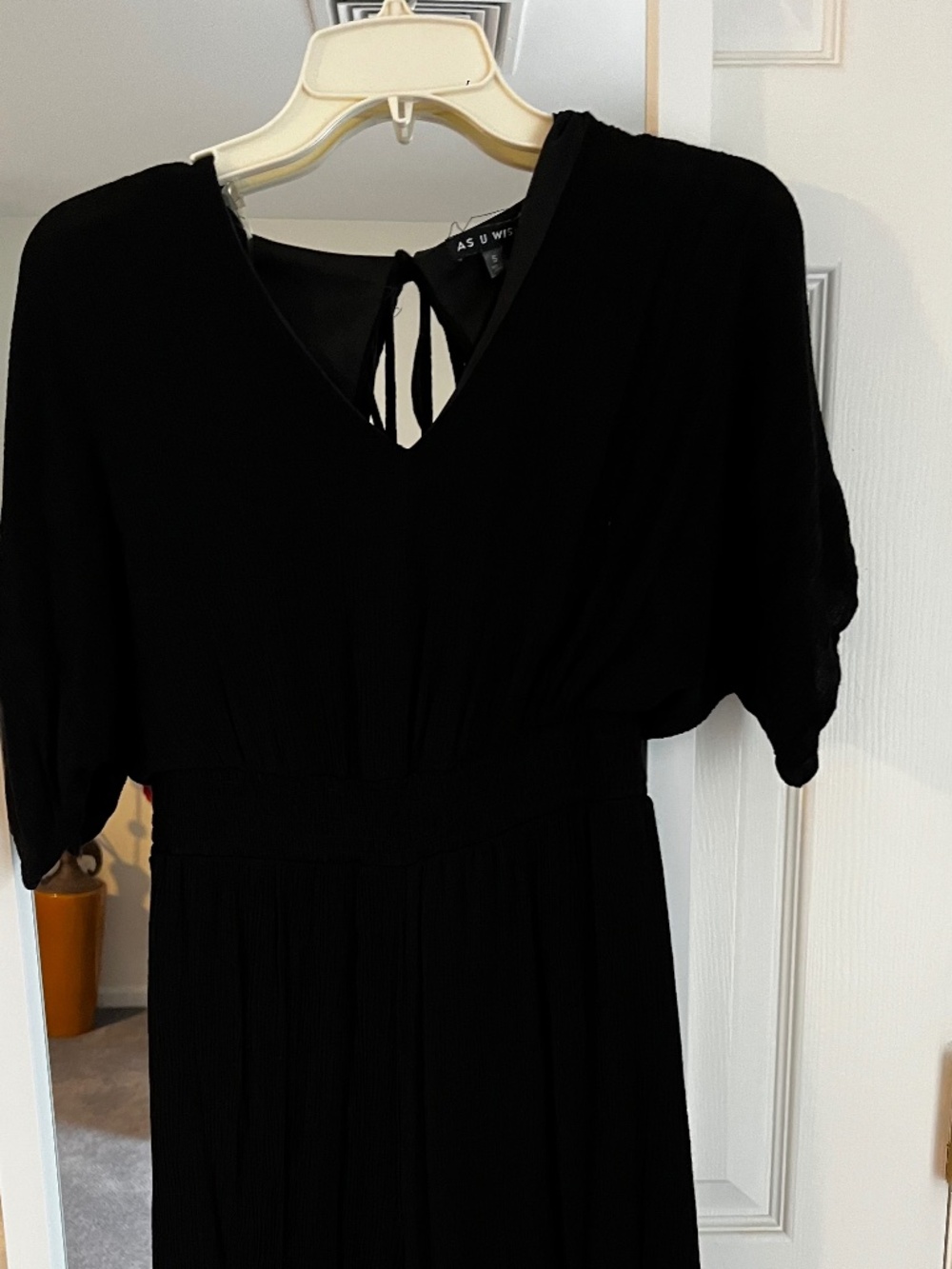 Black gauze jump suit, size S